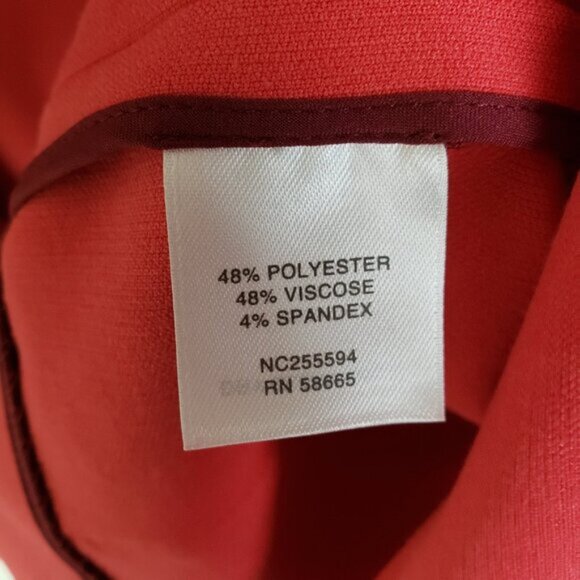NWOT Nordstrom Collection Blazer Boxy Fit Coral Red sz L Square Neck 3/4 Sleeves - Picture 10 of 13